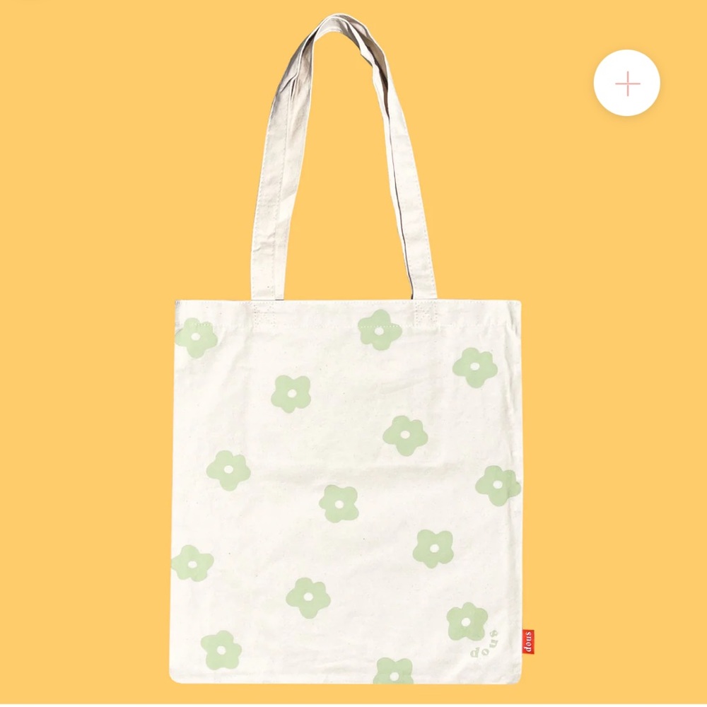 Dous Sage Green Flower Power Tote Bag
